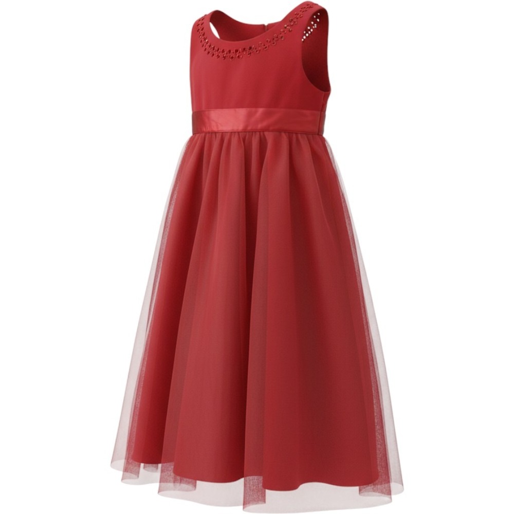 Carters Girls Red Velvet Tulle Sequin Holiday Party Dress Size 6x